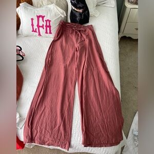 Salmon color flowy pants